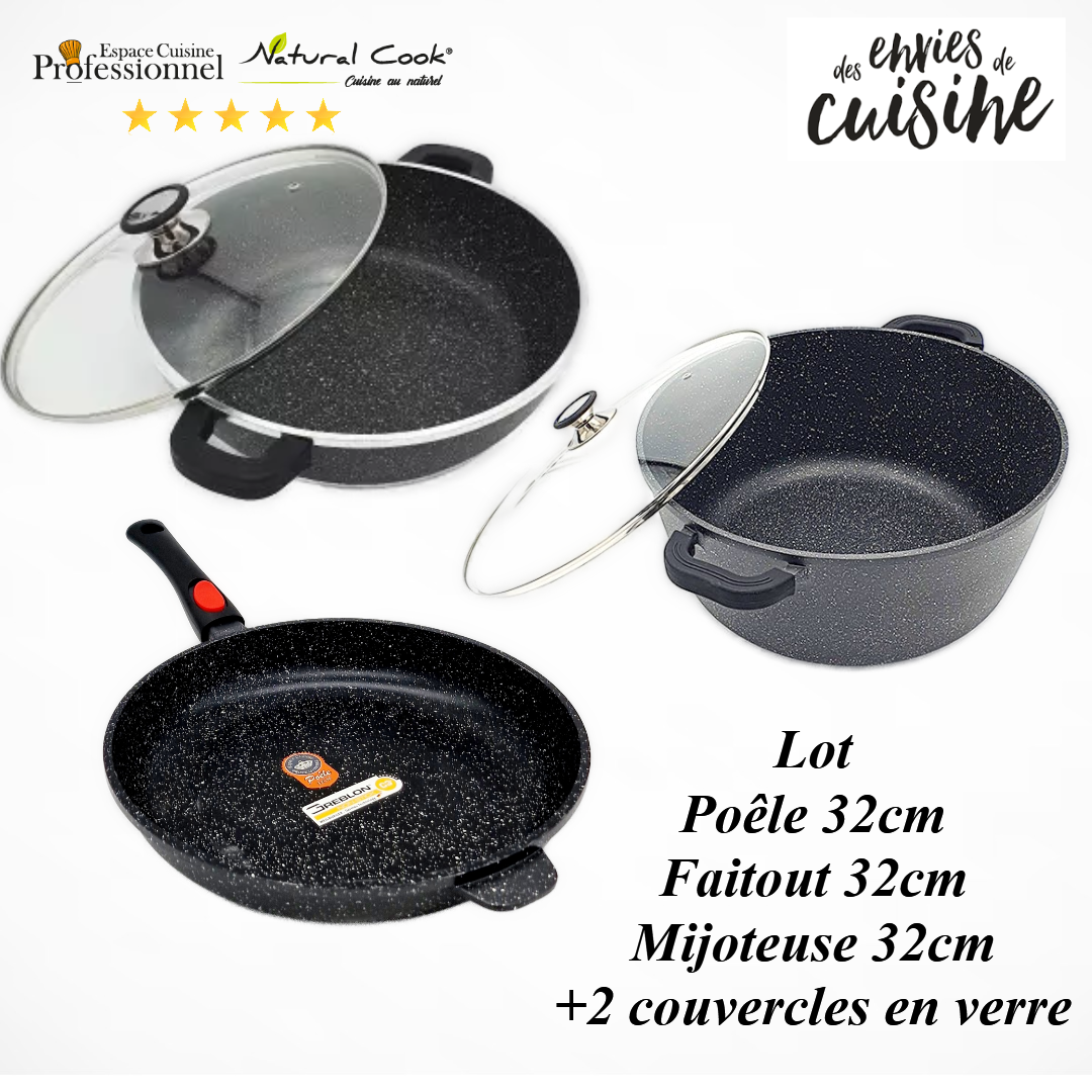 Lot Faitout / Poêle 32cm Espace Cuisine Professionnel
