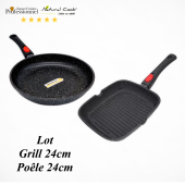 Poêle 24cm - Grill 24cm - Espace Cuisine Professionnel