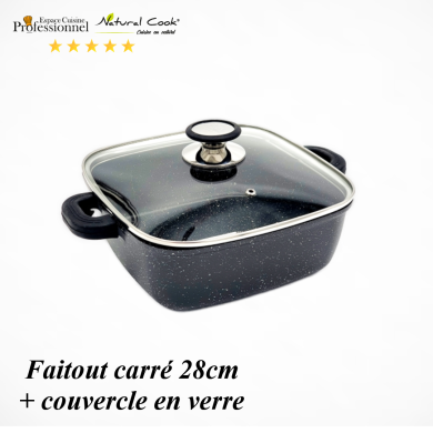 Plat Carré 28cm - 4.5 litres - Espace Cuisine Professionnel