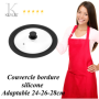 Poêles 20-24-28cm Natural Cook - Casseroles 16-18-20cm Espace Cuisine - 1 couvercle 24-26-28cm silicone